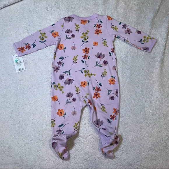Carter's Lilac Floral Footed One-Piece Pajamas - Picture 4 of 9